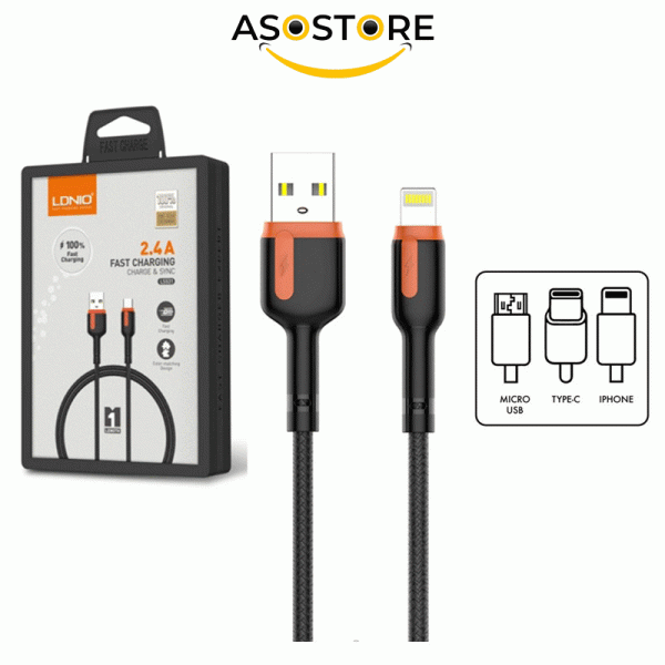 کابل شارژر USB به USB-C الدینیو مدل LS531 طول 1 متر