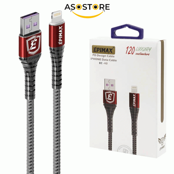 کابل شارژر USB به لایتنینگ اپیمکس مدل EC-43 طول 1.2 متر