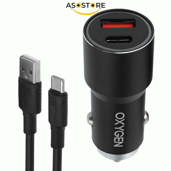 شارژر فندکی اکسیژن مدل AC-03 به همراه کابل تبدیل USB-C - تصویر 2